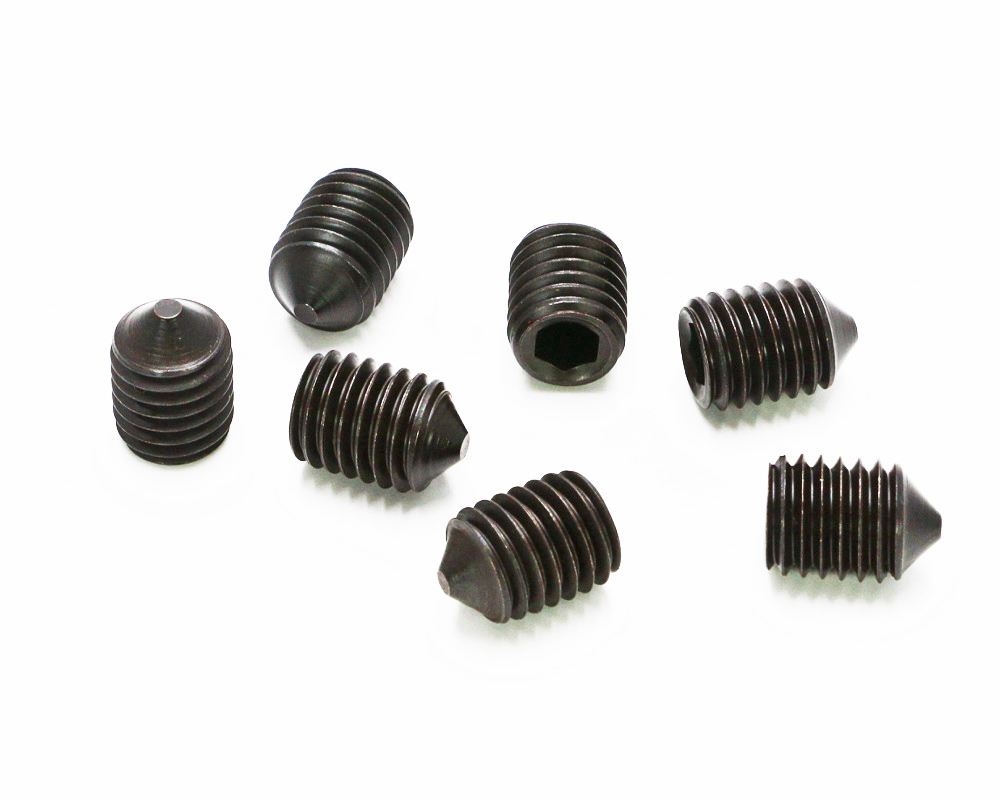 Hexagon socket set screws with cone point